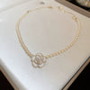 Pearl Flower Necklace Real Gold Plated Copper Pendant For Women French Baroque Fashion