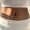 Pearl Flower Necklace Waist Chain Anklet Set Titanium Steel Goldplated Stainless Steel Colorpreserving