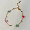 Pearl Flower Titanium Steel Necklace Waist Chain Anklet Set Goldplated Stainless Steel Color Preservation Twist Chain