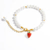 Pearl Fruit Pendant Bracelet Vacuum Electroplated Stainless Steel Sweet Style For Women