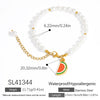 Pearl Fruit Pendant Bracelet Vacuum Electroplated Stainless Steel Sweet Style For Women