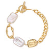 Pearl Geometric Baroque Bracelet Electroplated For Women