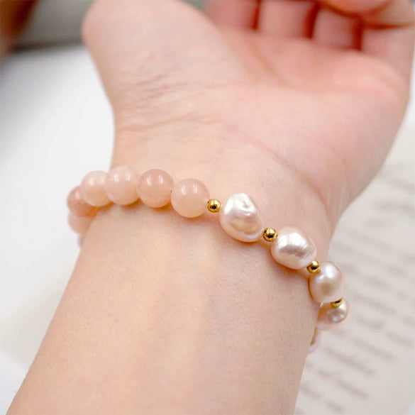 Pearl Geometric Bracelet Manual Design For Women