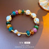 Pearl Geometric Handmade Baroque Open Bracelet Fashion Retro Light Luxury Highend