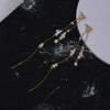 Pearl Geometric Minimalist Long Ear Line Layered Tassel Earrings For Women