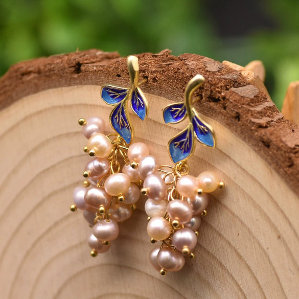 Pearl Geometric Retro Electroplated Earrings Highend Light Luxury Jewelry Wholesale