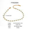 Pearl Geometric Stainless Steel Double Layer Anklet For Women Light Luxury Jewelry