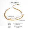 Pearl Geometric Stainless Steel Double Layer Anklet For Women Light Luxury Jewelry