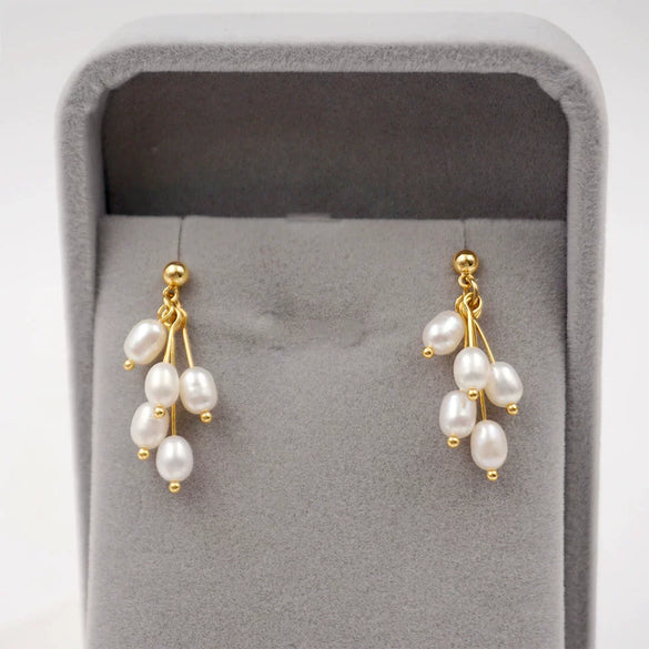 Pearl Geometric Style Handmade Women's Midlength Earrings