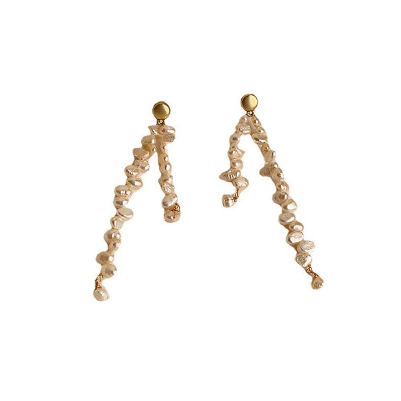 Pearl Geometric Tassel Long Asymmetric Women's Ear Jewelry