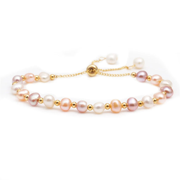 Pearl Geometric Woven Bracelet