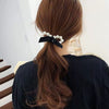 Pearl Hair Rope Rubber Band Bow Head Rope With Silver Set Headdress