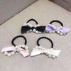 Pearl Hair Rope Rubber Band Bow Head Rope With Silver Set Headdress