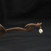 Pearl Hairpin Antique Ebony Vintage Design With Flower Pattern For Women