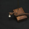 Pearl Hairpin Antique Ebony Vintage Design With Flower Pattern For Women