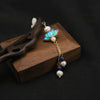 Pearl Hairpin Antique Style With Cloisonne Tassel And Flower Pattern Handmade Hair Accessories