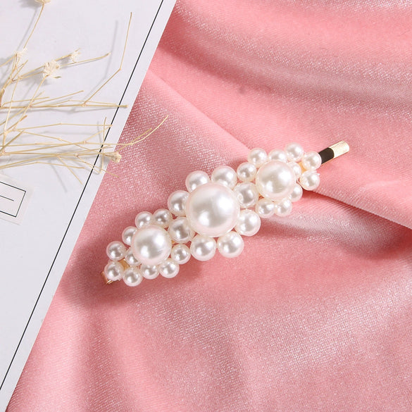 Pearl Hairpin Handmade Minimalist Geometric Side Clip Hair Accessory For Women