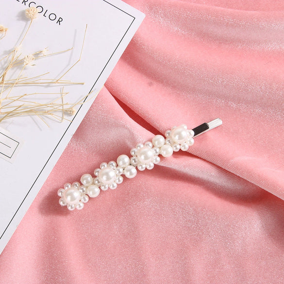 Pearl Hairpin Handmade Minimalist Geometric Side Clip Hair Accessory For Women