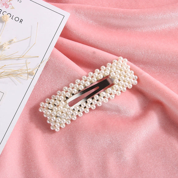 Pearl Hairpin Handmade Minimalist Geometric Side Clip Hair Accessory For Women