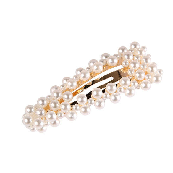 Pearl Hairpin Handmade Minimalist Geometric Side Clip Hair Accessory For Women