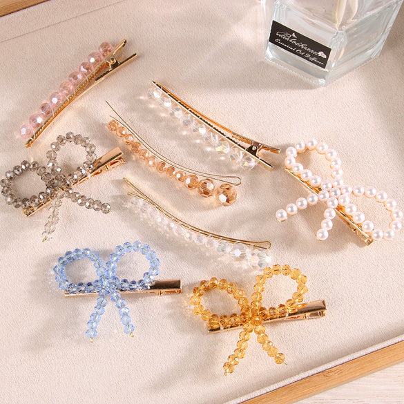 Pearl Hairpin Handmade Minimalist Geometric Side Clip Hair Accessory For Women