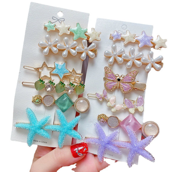 Pearl Hairpin Set Metal Electroplating Women's Side Clip Accessories
