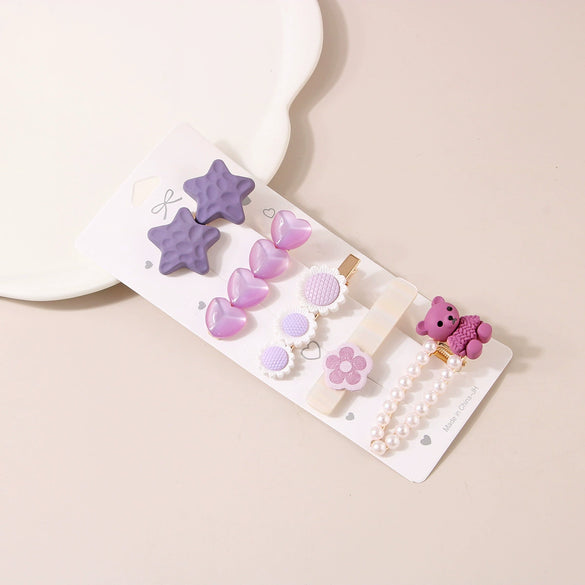 Pearl Hairpin Set Metal Electroplating Women's Side Clip Accessories