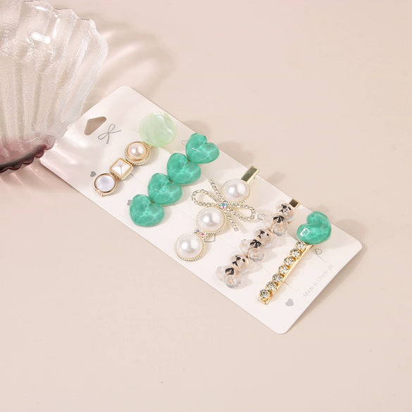 Pearl Hairpin Set Metal Electroplating Women's Side Clip Accessories