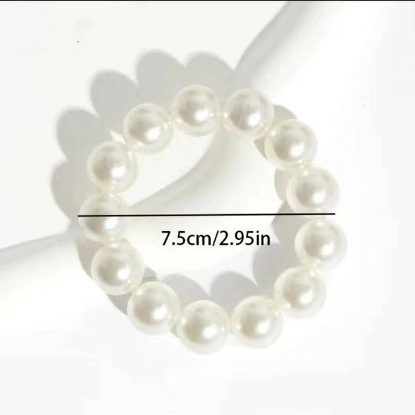 Pearl Hand Knit Hair Rope And Hair Ring Allmatch Women's Hair Accessories