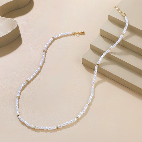 Pearl Handmade Geometric Baroque Princess Style Necklace Jewelry