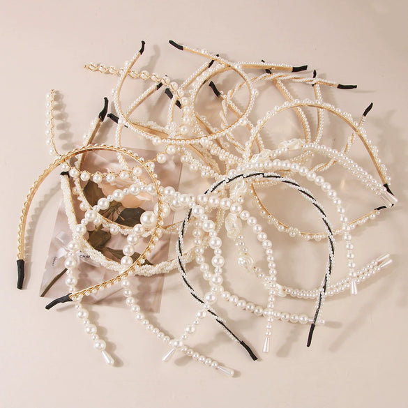 Pearl Handmade Geometric Women's Summer Headband Jewelry