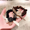 Pearl Handmade Large Intestine Hair Ring High Elastic Hair Accessories Bow Fabric Hair Rope