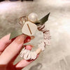 Pearl Handmade Large Intestine Hair Ring High Elastic Hair Accessories Bow Fabric Hair Rope