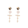 Pearl Handmade Retro Tassel Earrings Geometric Style Real Gold Plating