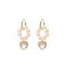 Pearl Heart Earrings For Women Geometric Style Real Gold Colorpreserving Electroplated