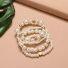 Pearl Heart Geometric Women's Bracelet Set With Pearl Inlaid
