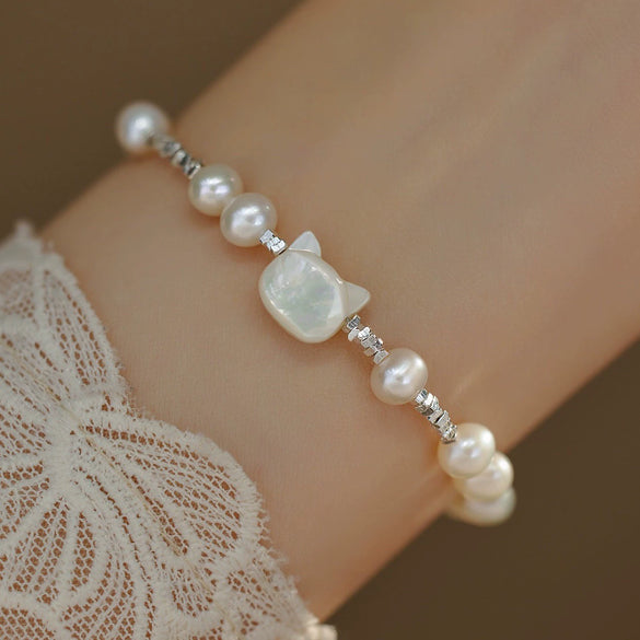 Pearl Heart Shape Bracelet For Girls