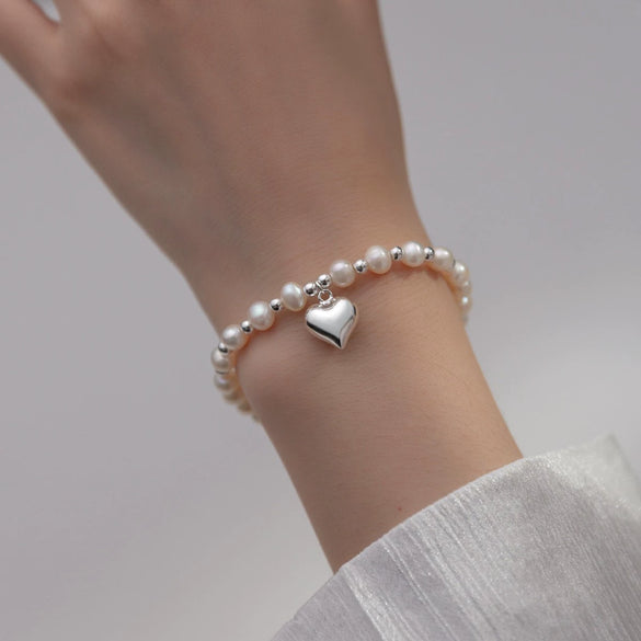 Pearl Heart Shape Bracelet For Girls