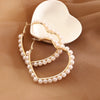 Pearl Heart Shaped Earrings Creative Exaggerated Design For Female