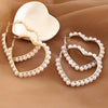 Pearl Heart Shaped Earrings Creative Exaggerated Design For Female