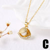 Pearl Heart Shell Pendant Necklace Copper Geometric Electroplated Simple Style For Women
