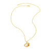 Pearl Heart Shell Pendant Necklace Copper Geometric Electroplated Simple Style For Women