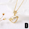Pearl Heart Shell Pendant Necklace Copper Geometric Electroplated Simple Style For Women