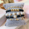 Pearl Heart Soft Pottery Copper Bead Spacer Hand Woven Women's Bracelet