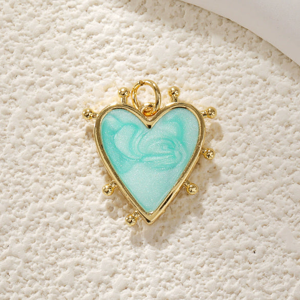 Pearl Heartshaped Pendant Jewelry Accessories Copper Electroplating Baroque Sweet Style