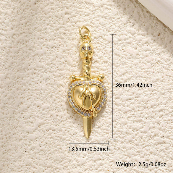 Pearl Heartshaped Pendant Jewelry Accessories Copper Electroplating Baroque Sweet Style