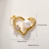 Pearl Heartshaped Pendant Jewelry Accessories Copper Electroplating Baroque Sweet Style