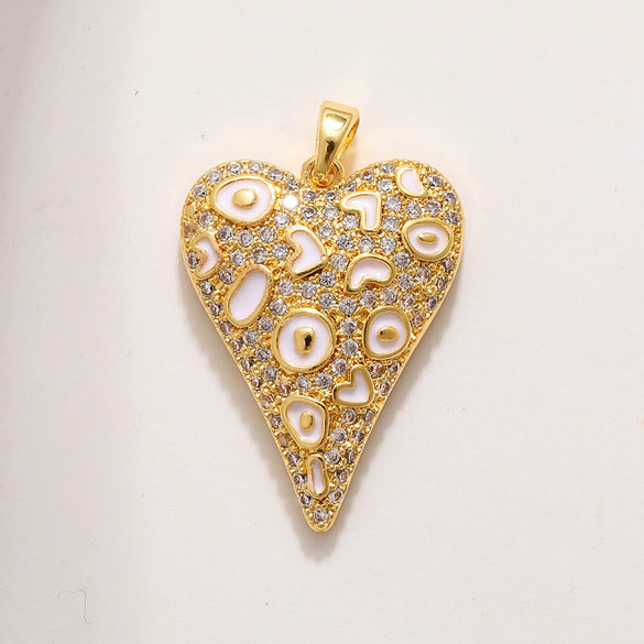 Pearl Heartshaped Pendant Jewelry Accessories Copper Electroplating Baroque Sweet Style