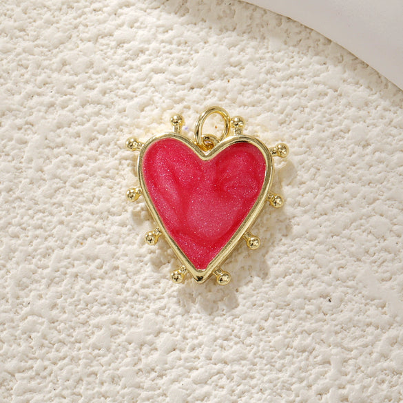 Pearl Heartshaped Pendant Jewelry Accessories Copper Electroplating Baroque Sweet Style