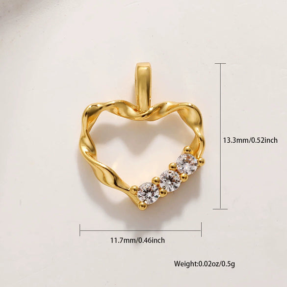 Pearl Heartshaped Pendant Jewelry Accessories Copper Electroplating Baroque Sweet Style